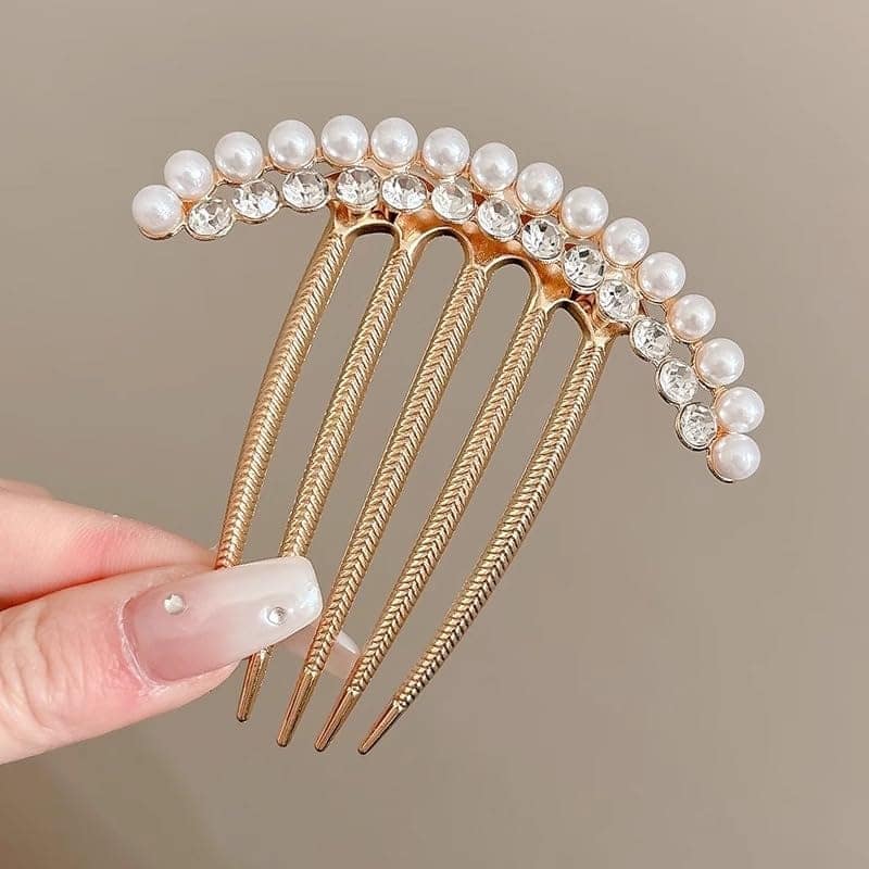 Elegant Pearl Hair Comb Clip view 2