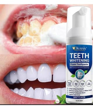 KURAIY Teeth Whitening Oral Hygiene Breath Toothpaste Foam 60ML