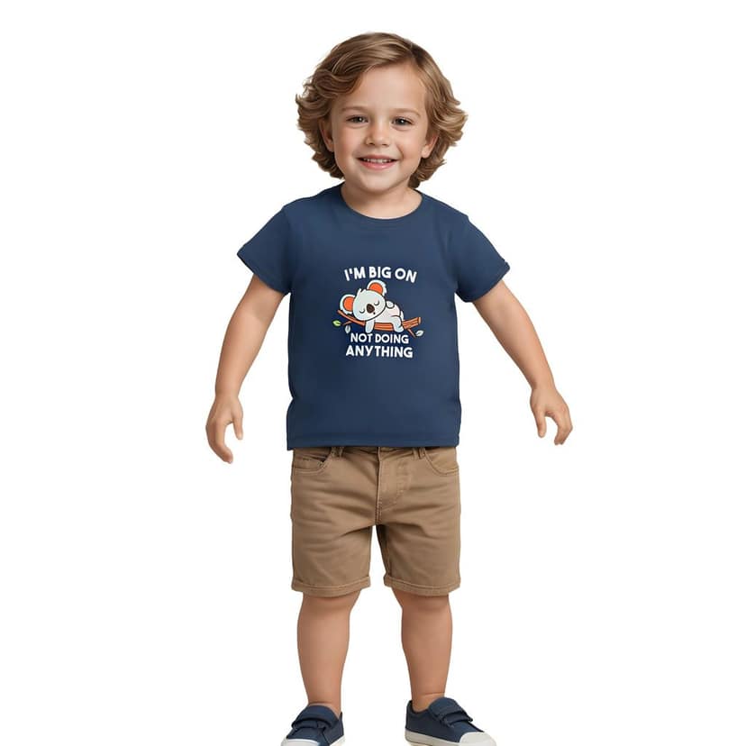 Boys T shirt Cotton Estate Blue Not Doing Anything