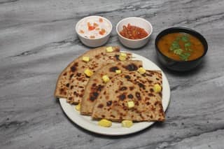 1 paneer paratha with mixed veg curry [200 ml]