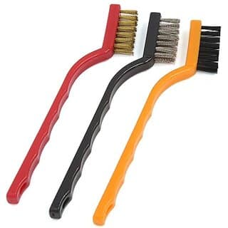 Mini Wire Brush Cleaning ,Stainless Steel Bristles, Gas Cleaning Brushes Iron Nylon Copper Wire Car Kitchen Set of 3 Pcs view 2