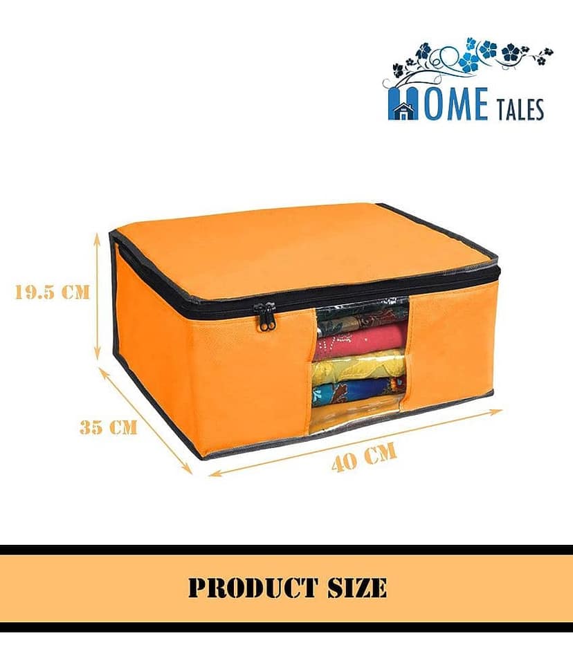 Non-Woven Saree Cover / Cloth Storage & Organizer with Transparent Window,Green (4U) view 2