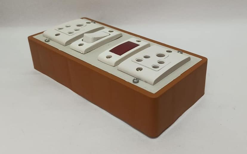 6A 2 Sockets (5 Pin Socket) & 1 Switch Extension Box with Indicator, 6A Plug & 30m Wire view 2