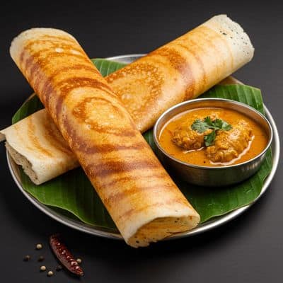 Dosa With Chicken Curry