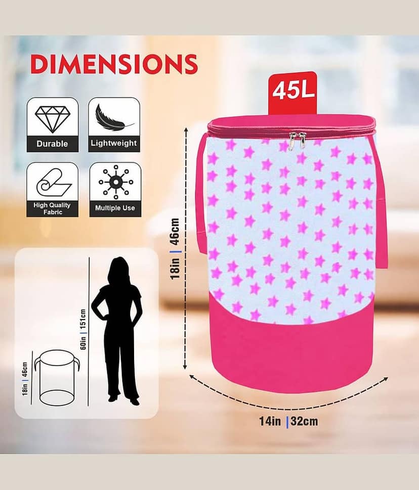 Laundry Bag Waterproof Non Woven Beige 45L Capacity view 2