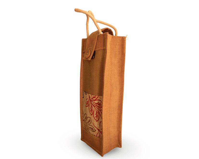 Burlap Wine Tote Bag view 2