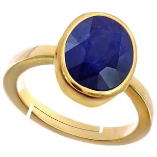 RS Jewellers Certified blue sapphire 5.25 Carat Panchdhatu Gold Plating Astrological Ring for Men Women