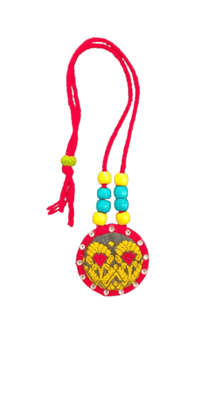 Assamese Handmade Silk Necklace and Earrings Jewelry Set