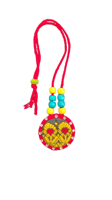 Assamese Handmade Silk Necklace and Earrings Jewelry Set