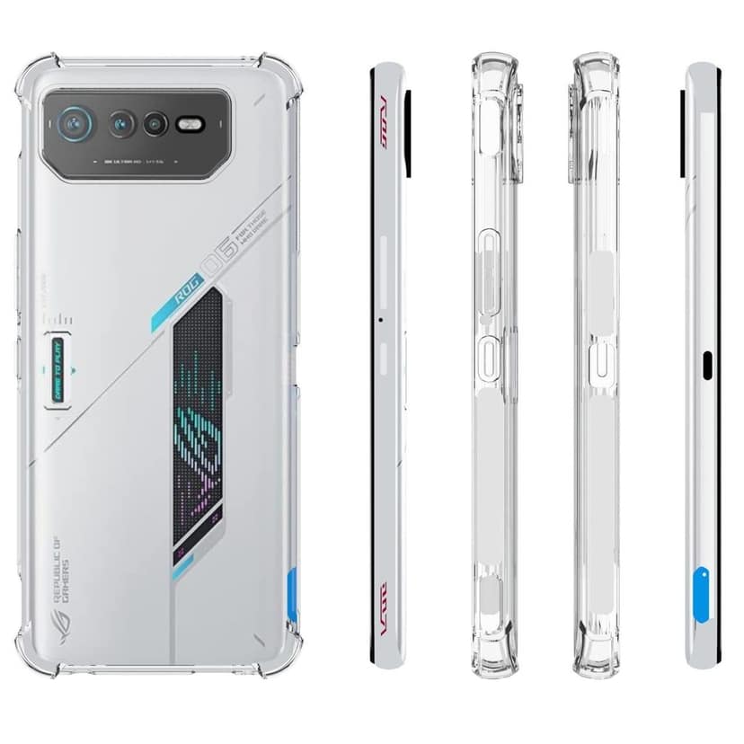 USTIYA Case for ASUS ROG Phone 6 Clear TPU Four Corners Protective Cover Transparent Soft funda view 2