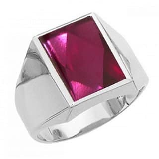 CEYLONMINE Ruby / manik ring natural & lab certified gemstone silver ring for women & girls