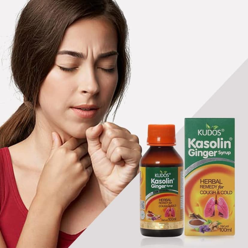 Kudos Ayurveda Kasolin Ginger Syrup Herbal Remedy for Cough & Cold - 100 ml view 2