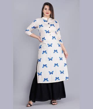 MAUKA - Blue Straight Rayon Women's Stitched Salwar Suit ( Pack of 1 )