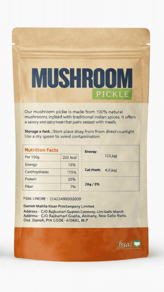 Damoh Mahila Mushroom Pickle 500g view 2