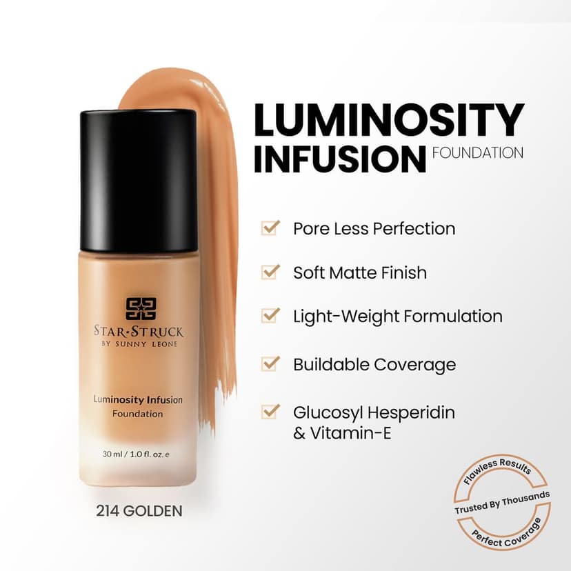 StarStruck by Sunny Leone Luminosity Infusion Foundation for Medium Skin - Golden, 30ml view 2