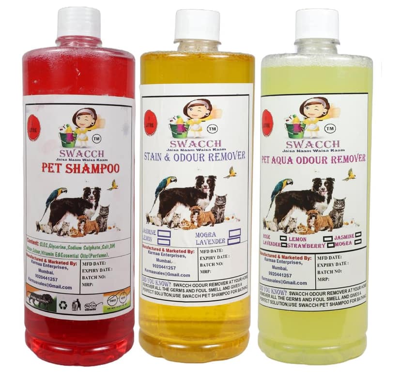 Swacch Shampoo (Strawberry) + Deodorizer (Lemon) + Stain Remover (Lemon) 1 Litre Each view 2