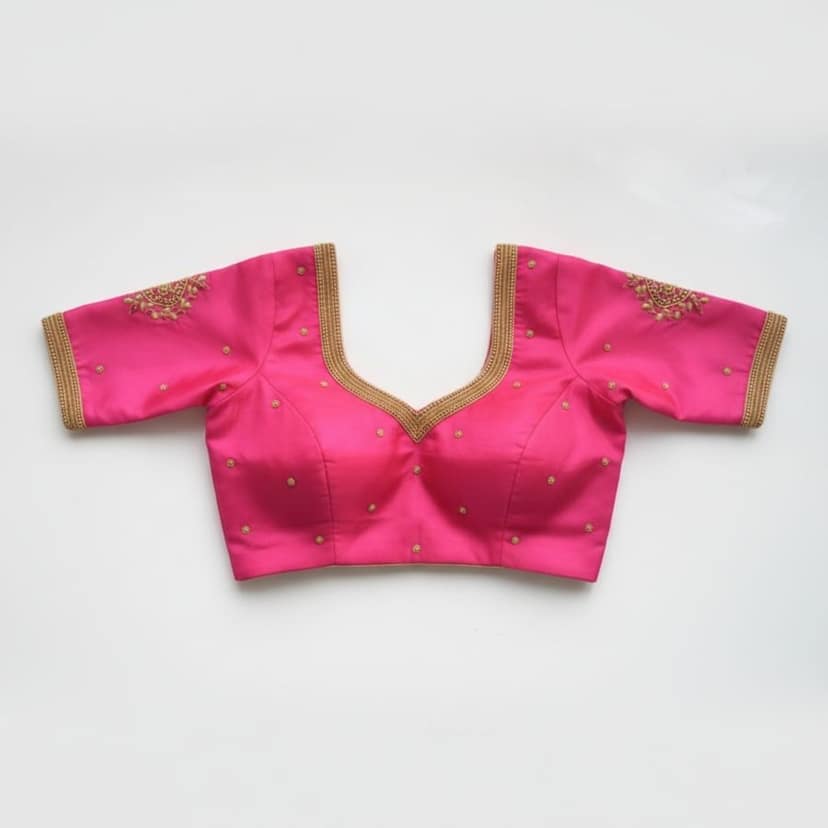 Pink Embroidered Ethnic Blouse view 2