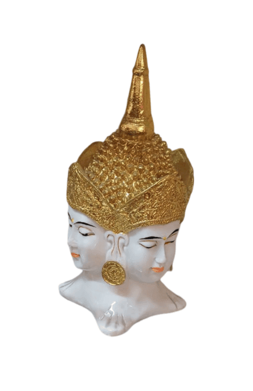 :"Four Faced Buddha Head Sculpture - Intricate Religious Decor for Home or Temple" view 2