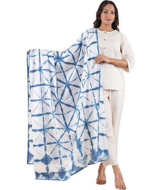 Style 98 Cotton Women Dupatta ( White , Pack of 1 )