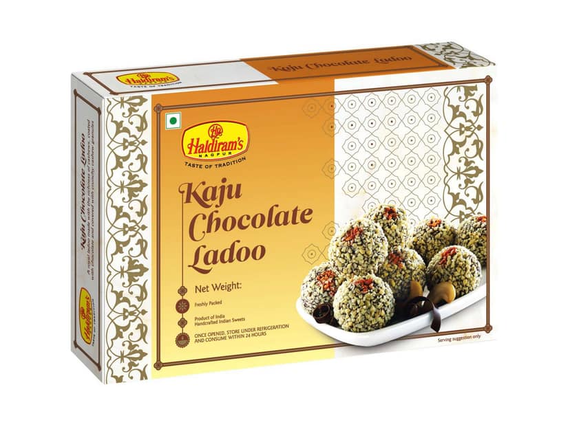 Haldiram's Kaju Chocolate Ladoo Packed Sweets - 250 Gm