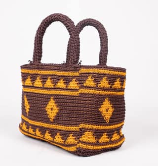 Handmade Crochet Tote Bag with Geometric Patterns