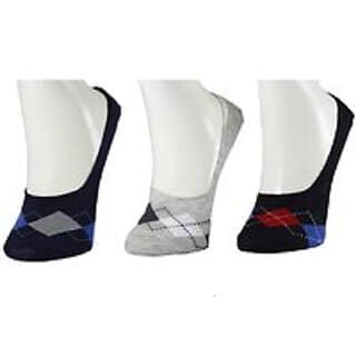 Men Solid No Show Socks With Silicone Heel Grip(Pack of 3)