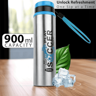 Stainless Steel Water Bottle with Sipper Cap - 900 mL | Hot & Cold Straw Bottle for Gym, Travel & Office | Durable Steel Bottle | BPA-Free Hot Water Bottle with Stylish Design & Leak-Proof Cap