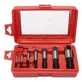 H9 Screw Extractor Set Damaged Nut Screw Extractor Bolt Stud Remover, Screwdriver Tool Kit, Red, 8 Pieces