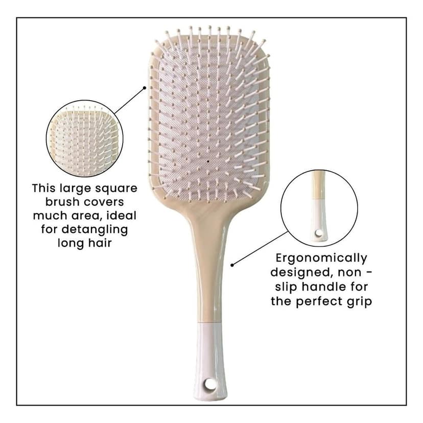 Hair Brush with Strong & Flexible Nylon Bristles having Anti-static Ball Tips, For Grooming, Straightening, Smoothing view 2