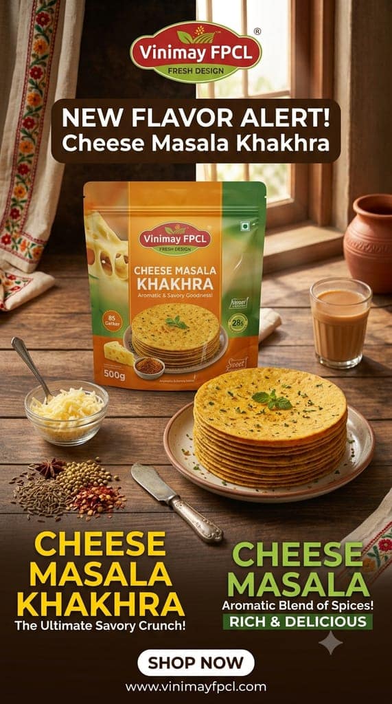 Vinimay Brand - Vacuum Pack Cheese Masala Khakhara - 200 gram view 2