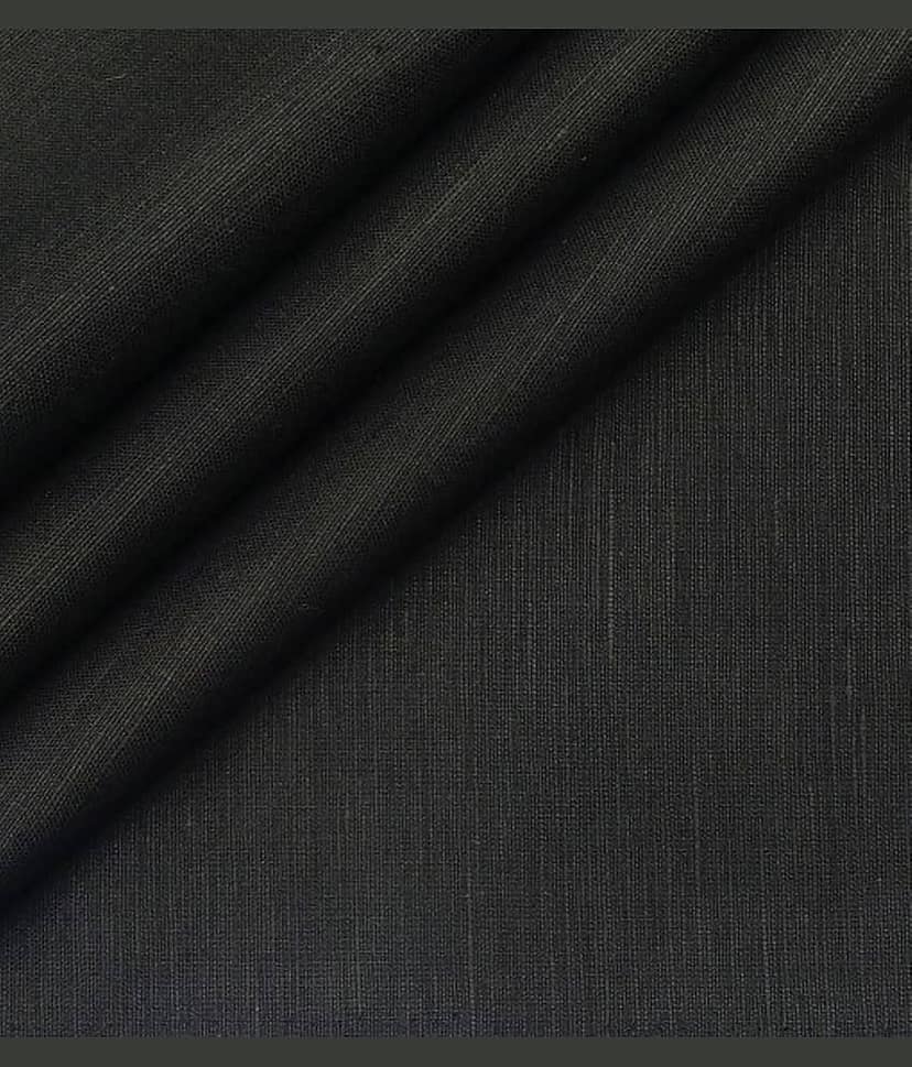Makhanchor - Black Cotton Men's Unstitched Shirt Piece ( Pack of 1 ) view 2
