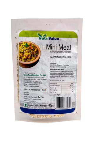 Nutrivalue Mini Meal Multigrain Instant Khichdi (100g) | Healthy & Easy to Digest | Quick Meal