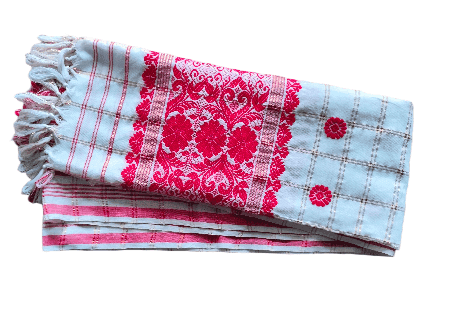 Assamese Traditional Handloom Cotton Gamusa view 2