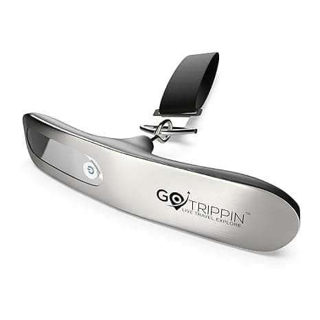 GoTrippin by Destinio Weight Machine for Luggage - 50 kg capacity, Steel body, Digital Portable Electronic Luggage Weighing Scale for home (Silver, 50 kg)