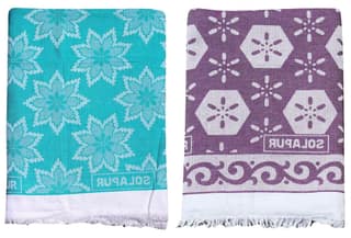 Mandhania Super Soft Premium Light Weight Solapur Single Bed Cotton Chaddar Pack of 2 (201), Multicolor 1