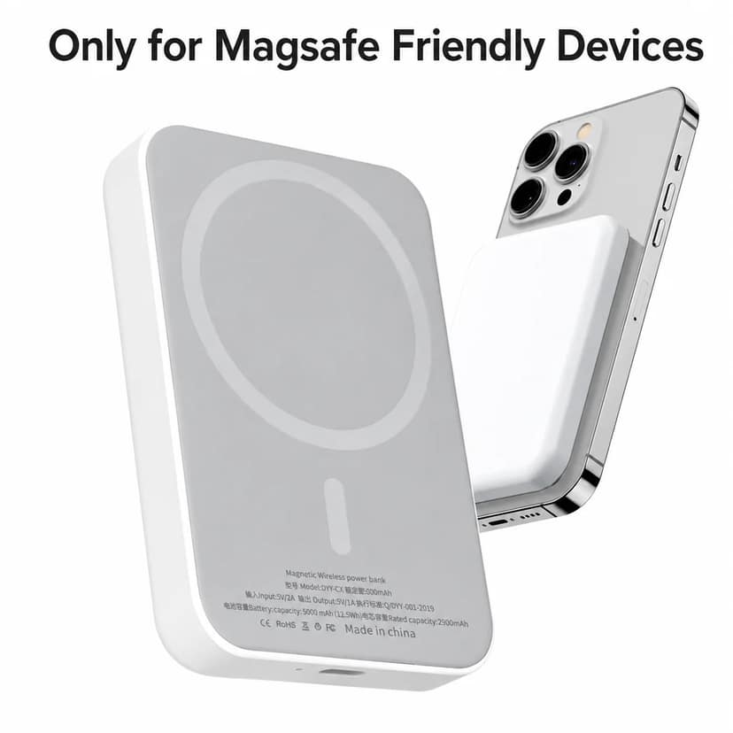 Magnetic Wireless Power Bank 5000mAh | 5W Wireless Charging | Portable Fast Charging Battery Pack for Android & iPhone - M&G