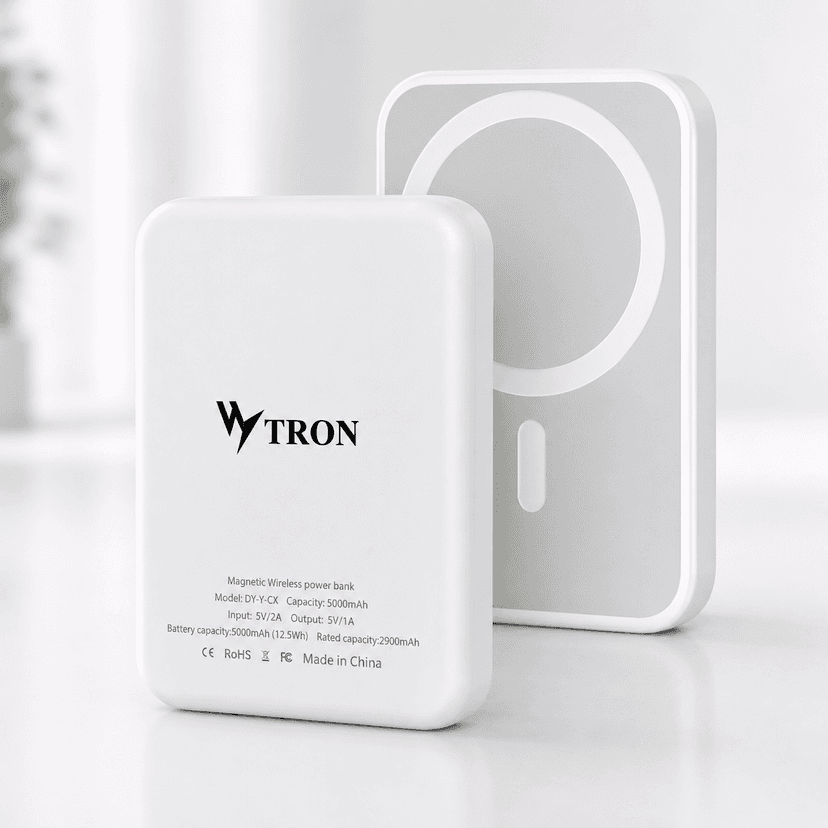 Magnetic Wireless Power Bank 5000mAh | 5W Wireless Charging | Portable Fast Charging Battery Pack for Android & iPhone - M&G view 2