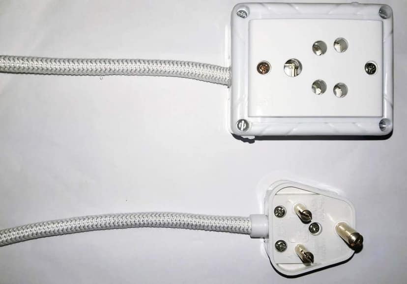 Tia 1 Sockets Power Extension with 8 m Cotton Cord, Anchor Socket and Plug (6 A) view 2