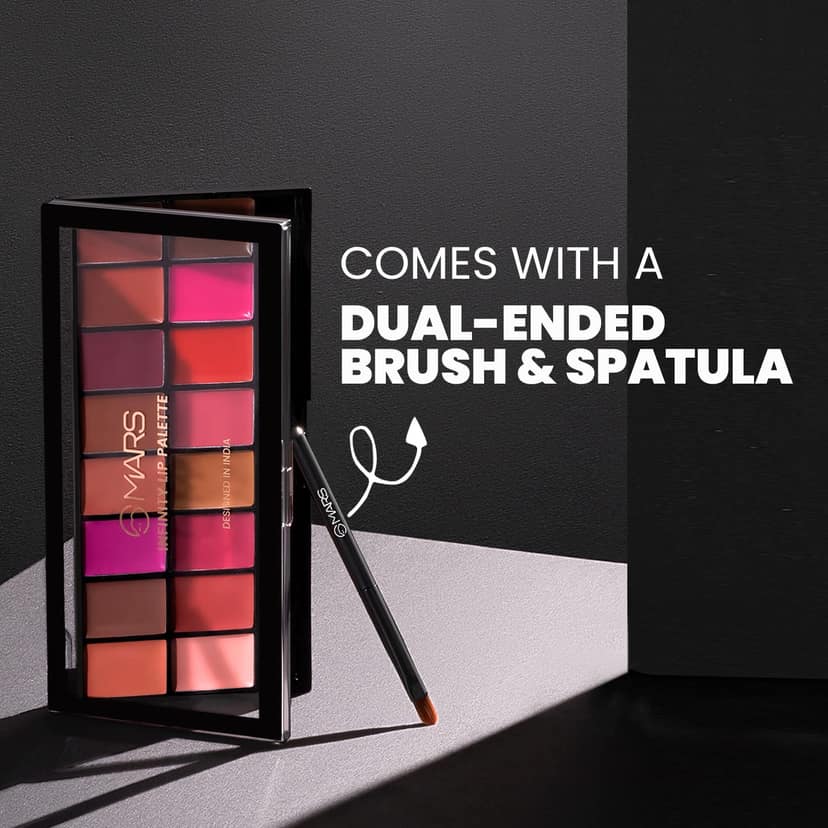MARS Infinity Lip Palette | Demi Matte | 16 Colors to Infinte Lipstick Colors | Free Spatula cum Applicator (36.0 gm) (03-Multicolor) MARS Infinity Lip Palette | Demi Matte | 16 Colors to Infinte Lipstick Colors | Free Spatula cum Applicator (36.0 gm) (0 view 2