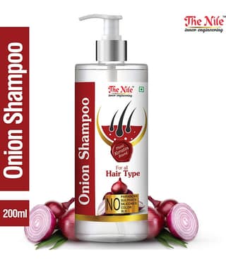 The Nile Red Onion Shampoo 200 ML + Red Onion 100 ML + Onion Black Seed Oil 100 ML Shampoo 400 mL Pack of 3