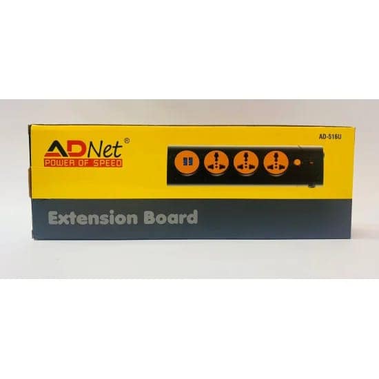 Adnet AD-516U 3 Pin With 2 USB Computer Spike Heavy Extension Cord view 2