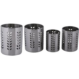 Montstar Stainless Steel Cutlery Holder 4 pc Set (Leaf cutting)