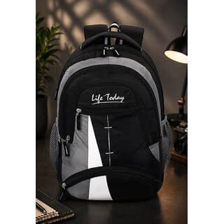 Life Today Laptop Backpack Large 35 L Laptop backpack, travel bag, office bag (Black)