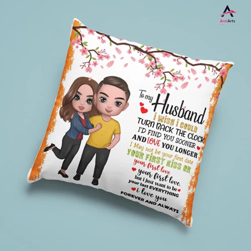 Arni Arts To My Husband I Wish I Could Cushion Cover 16x16 Inch view 2