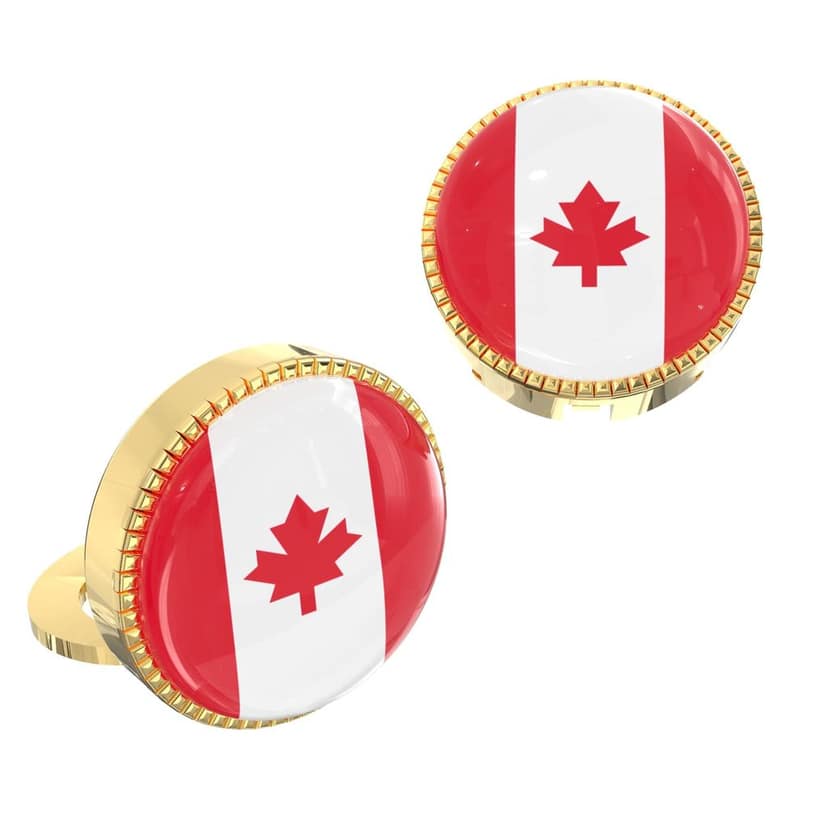 The Smart Buttons - Shirt Button Cover Cufflinks for Men - Canada Flag Style view 2
