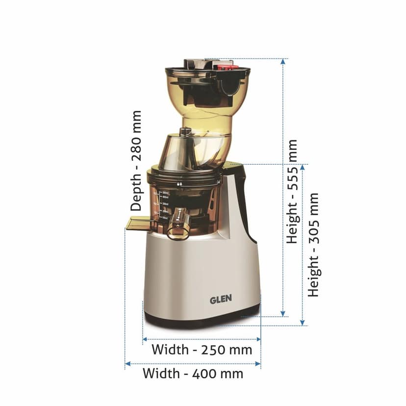 Full Apple Cold Press Slow Juicer 200W, 2 Mesh Filters, Juice and Pulp containers Low Noise (4018) view 2
