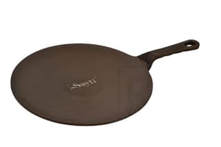 RK Pre-Seasoned Cast Iron Tawa | Pre-Seasoned with 100% Vegetable Oil | Naturally Nonstick | High Pressure Casting | High Strength | Bring Back Nostalgic Taste | Toxin-Free (25cm)