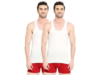 VIP Supreme Men's 100% Cotton White Vest, Moisture Absorbent Inner wear for Men - Pack of 2 - XXL