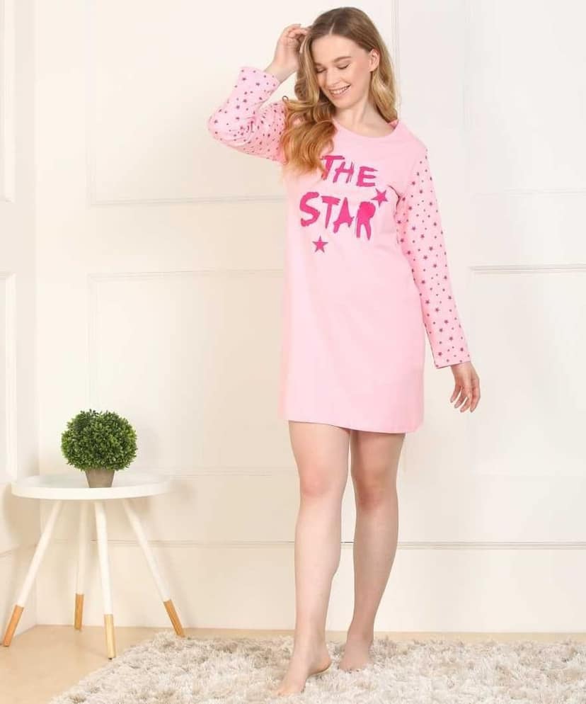 Klamotten Women's Printed Full Sleeves Sleepshirt DB13Rb view 2