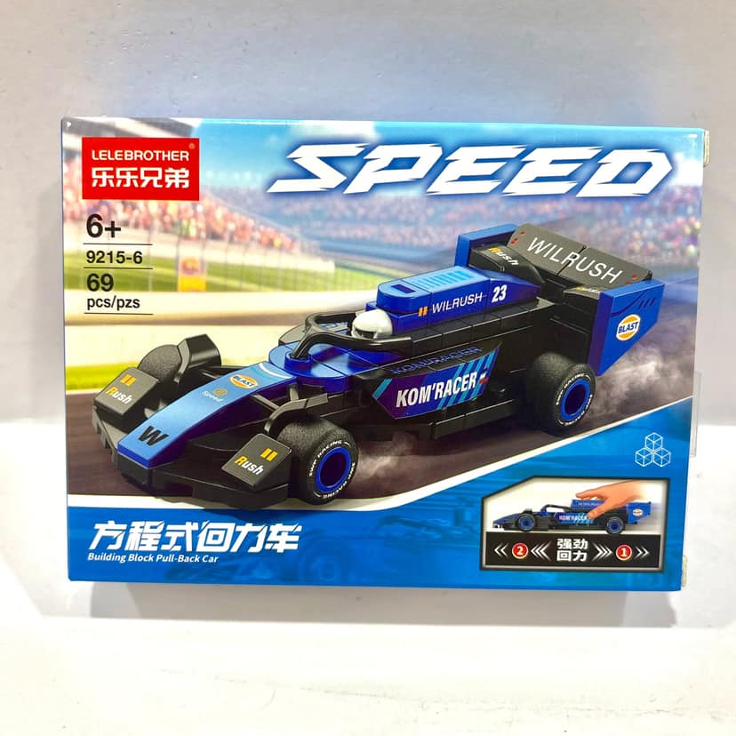 Blue Grand Prix Racer Vehicle Building Block (1Pc) view 2